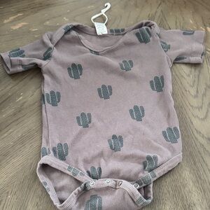 kate quinn Mauve One-Piece Bodysuit with Gray Cactus Print